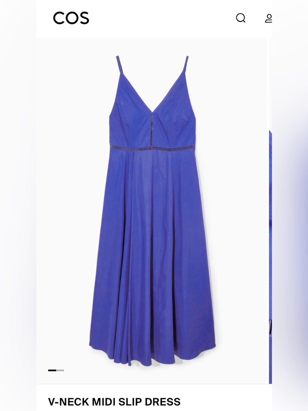 COS v-neck midi slip dress